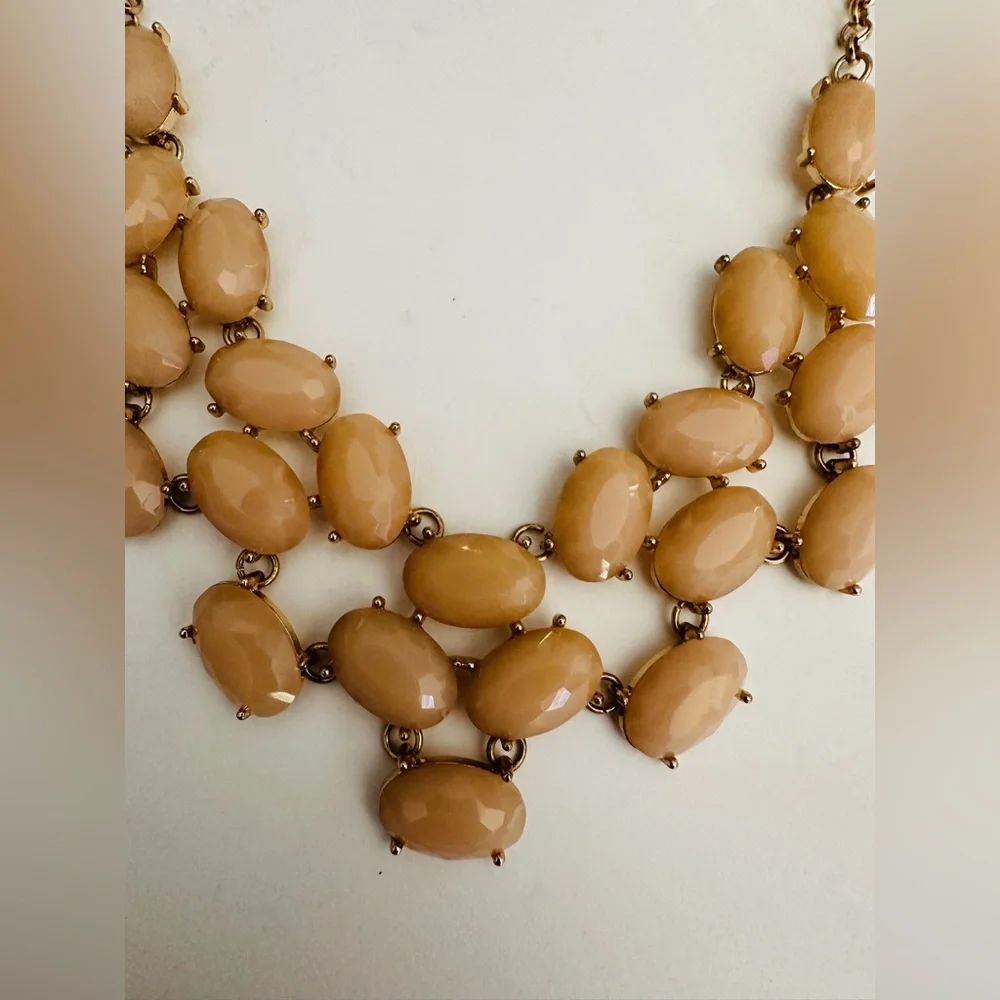 Necklace faux quartz stones gold tone statement necklace 20 inch